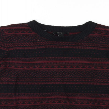 Forever 21 Womens Black Striped Knit Pullover Jumper Size S