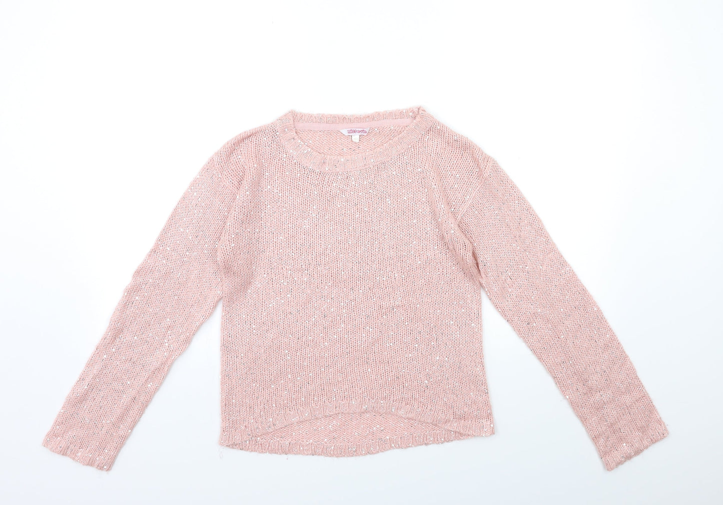 MISS EVIE Girls Pink  Knit Pullover Jumper Size 12-13 Years