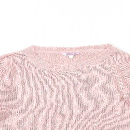 MISS EVIE Girls Pink  Knit Pullover Jumper Size 12-13 Years