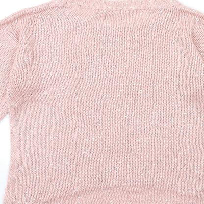 MISS EVIE Girls Pink  Knit Pullover Jumper Size 12-13 Years