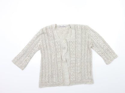 Pure & Natural Womens Beige  Knit Cardigan Jumper Size S