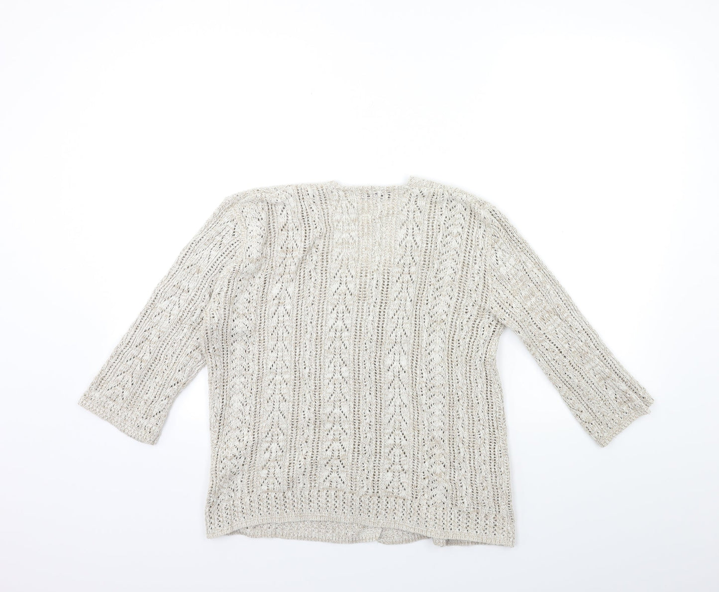Pure & Natural Womens Beige  Knit Cardigan Jumper Size S
