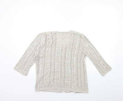 Pure & Natural Womens Beige  Knit Cardigan Jumper Size S