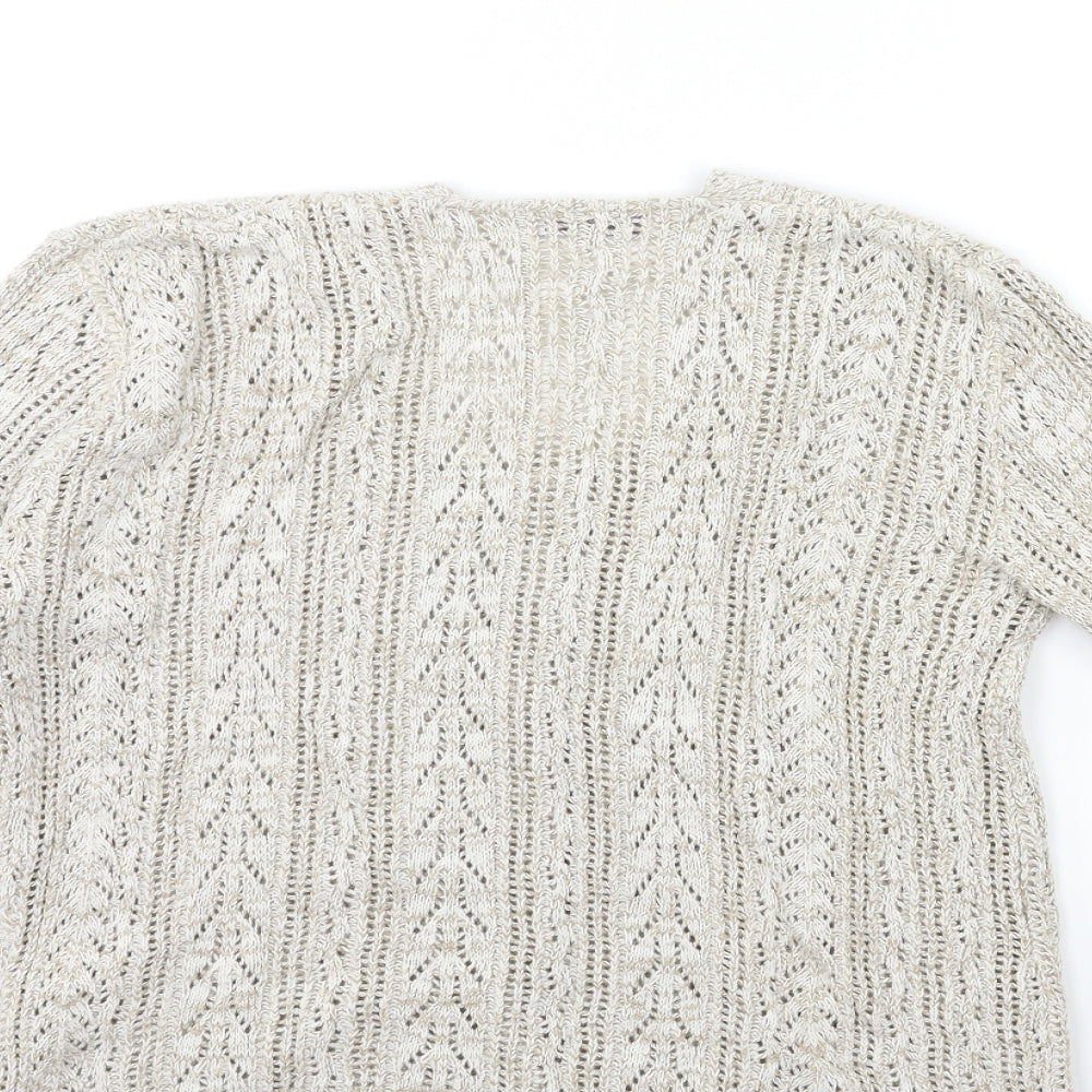 Pure & Natural Womens Beige  Knit Cardigan Jumper Size S