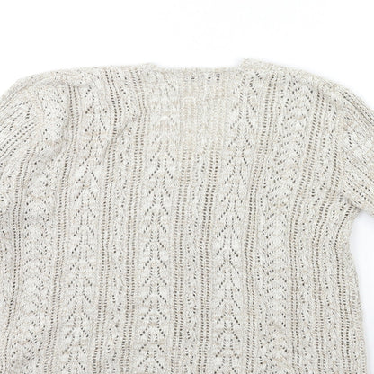 Pure & Natural Womens Beige  Knit Cardigan Jumper Size S