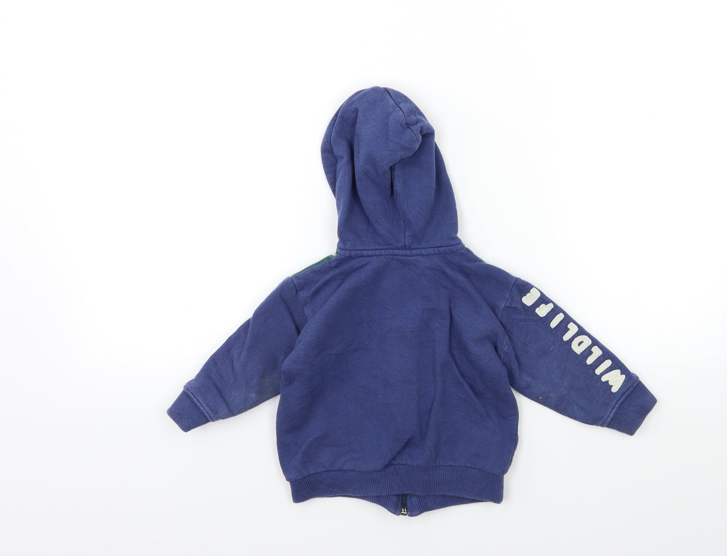 Preworn Baby Blue Striped  Full Zip Jumper Size 9-12 Months