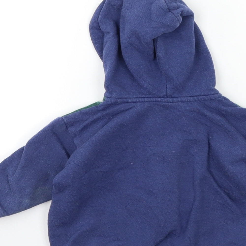 Preworn Baby Blue Striped  Full Zip Jumper Size 9-12 Months