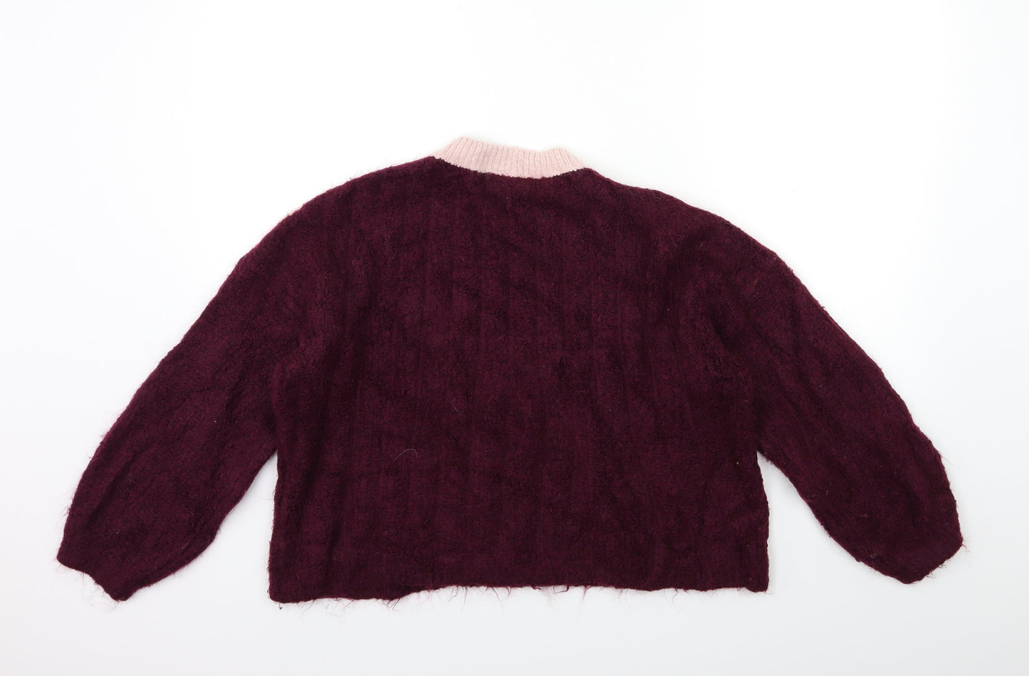 Marks and Spencer Womens Pink Striped Knit Pullover Jumper Size L