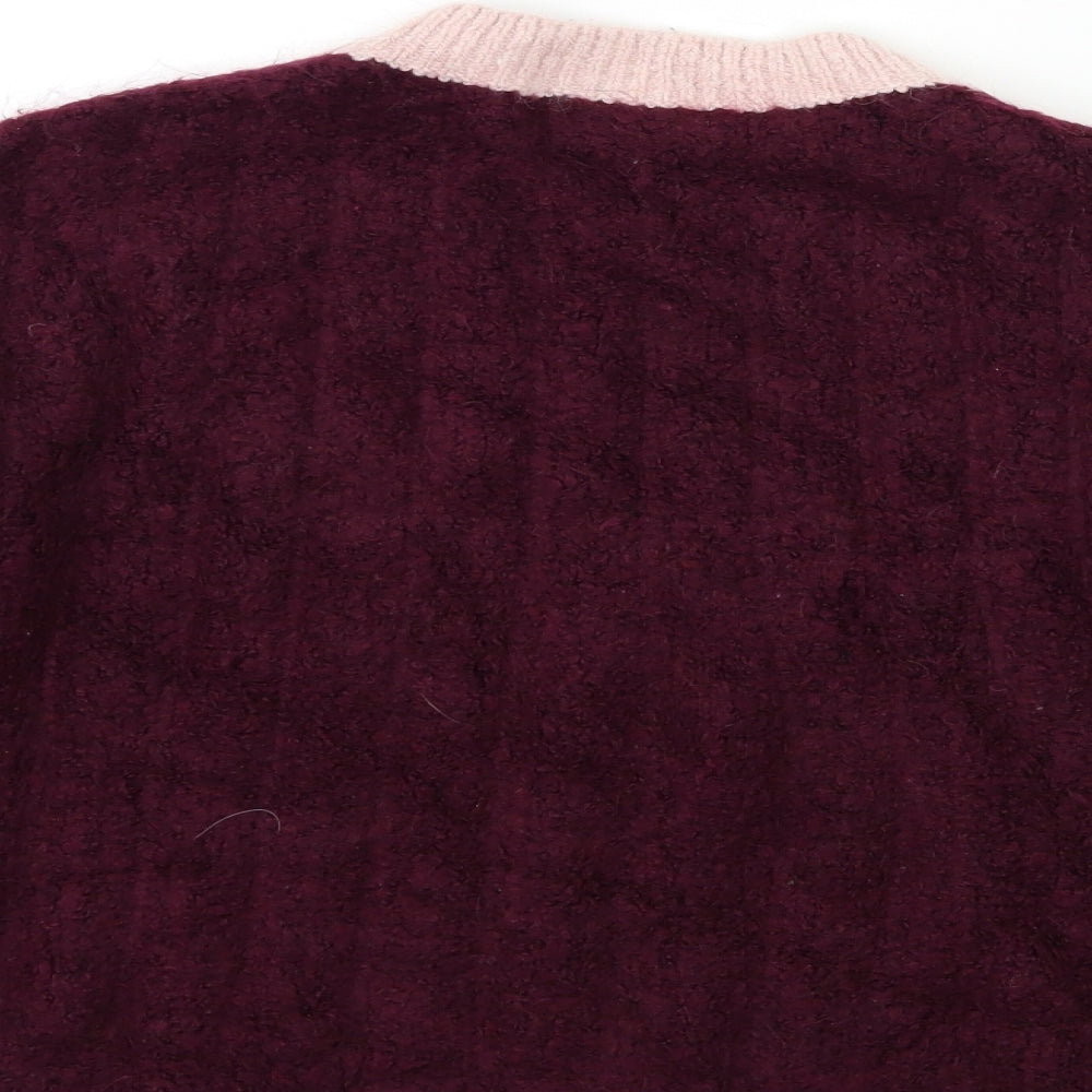 Marks and Spencer Womens Pink Striped Knit Pullover Jumper Size L