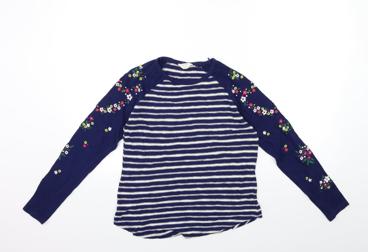 Falmer Heritage  Womens Blue Striped Knit Pullover Jumper Size 8