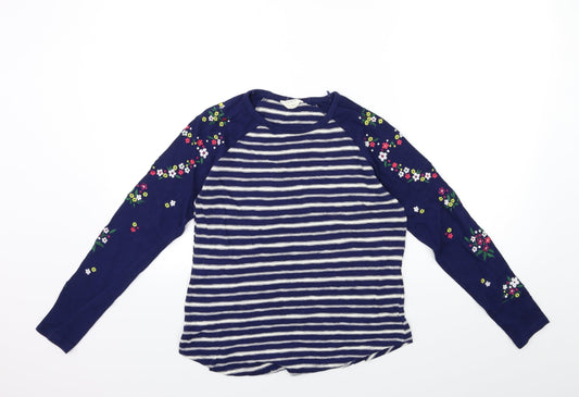 Falmer Heritage  Womens Blue Striped Knit Pullover Jumper Size 8