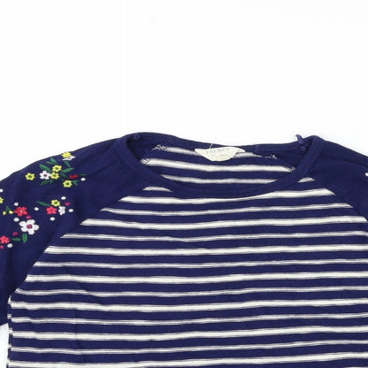 Falmer Heritage  Womens Blue Striped Knit Pullover Jumper Size 8