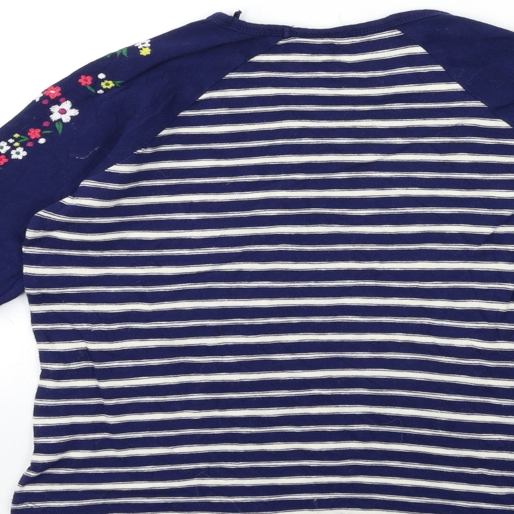 Falmer Heritage  Womens Blue Striped Knit Pullover Jumper Size 8