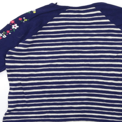 Falmer Heritage  Womens Blue Striped Knit Pullover Jumper Size 8