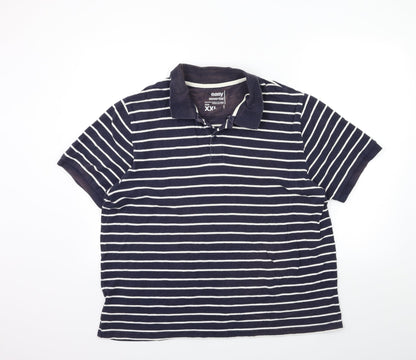 Easy Mens Blue Striped Knit  Polo Size 2XL