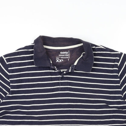 Easy Mens Blue Striped Knit  Polo Size 2XL