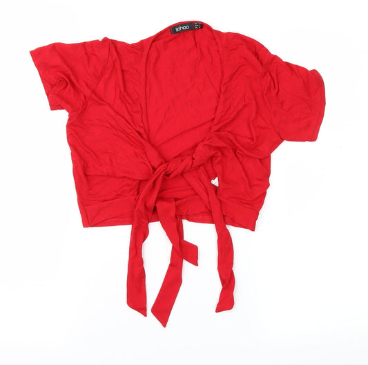 Boohoo Womens Red   Basic Blouse Size 6
