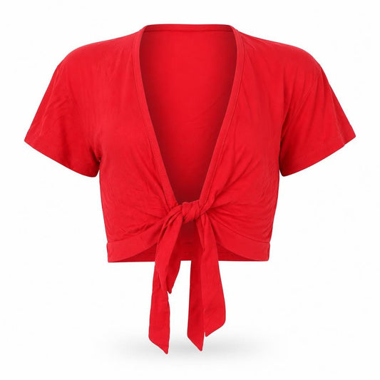 Womens UK Size 6 Boohoo Red Basic Blouse