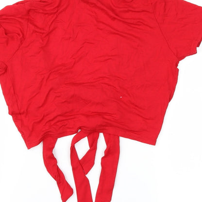 Boohoo Womens Red   Basic Blouse Size 6