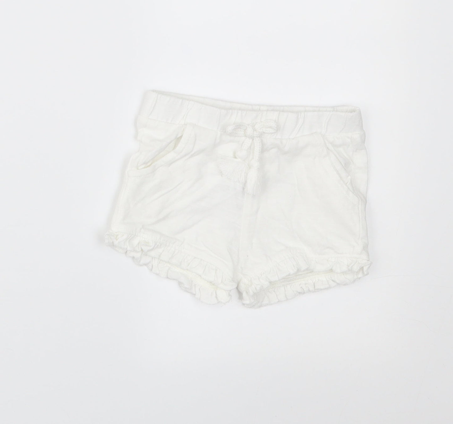 F&F Girls White   Cropped Trousers Size 12-18 Months