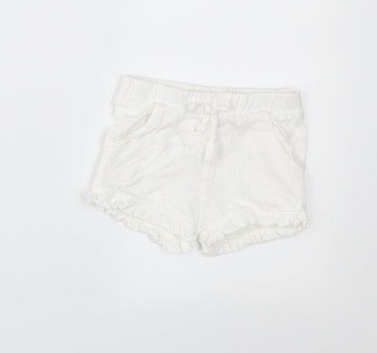 F&F Girls White   Cropped Trousers Size 12-18 Months
