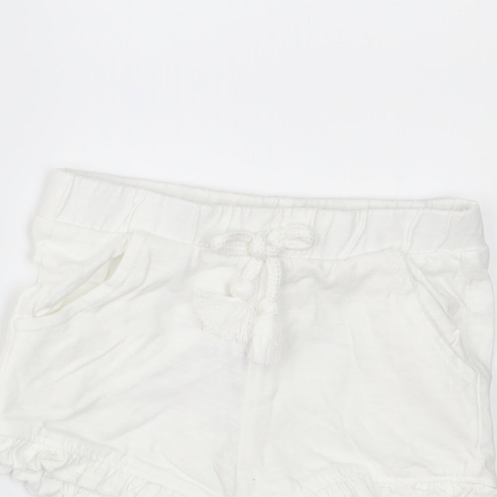 F&F Girls White   Cropped Trousers Size 12-18 Months