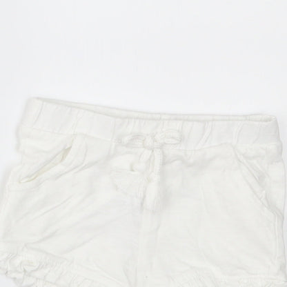 F&F Girls White   Cropped Trousers Size 12-18 Months