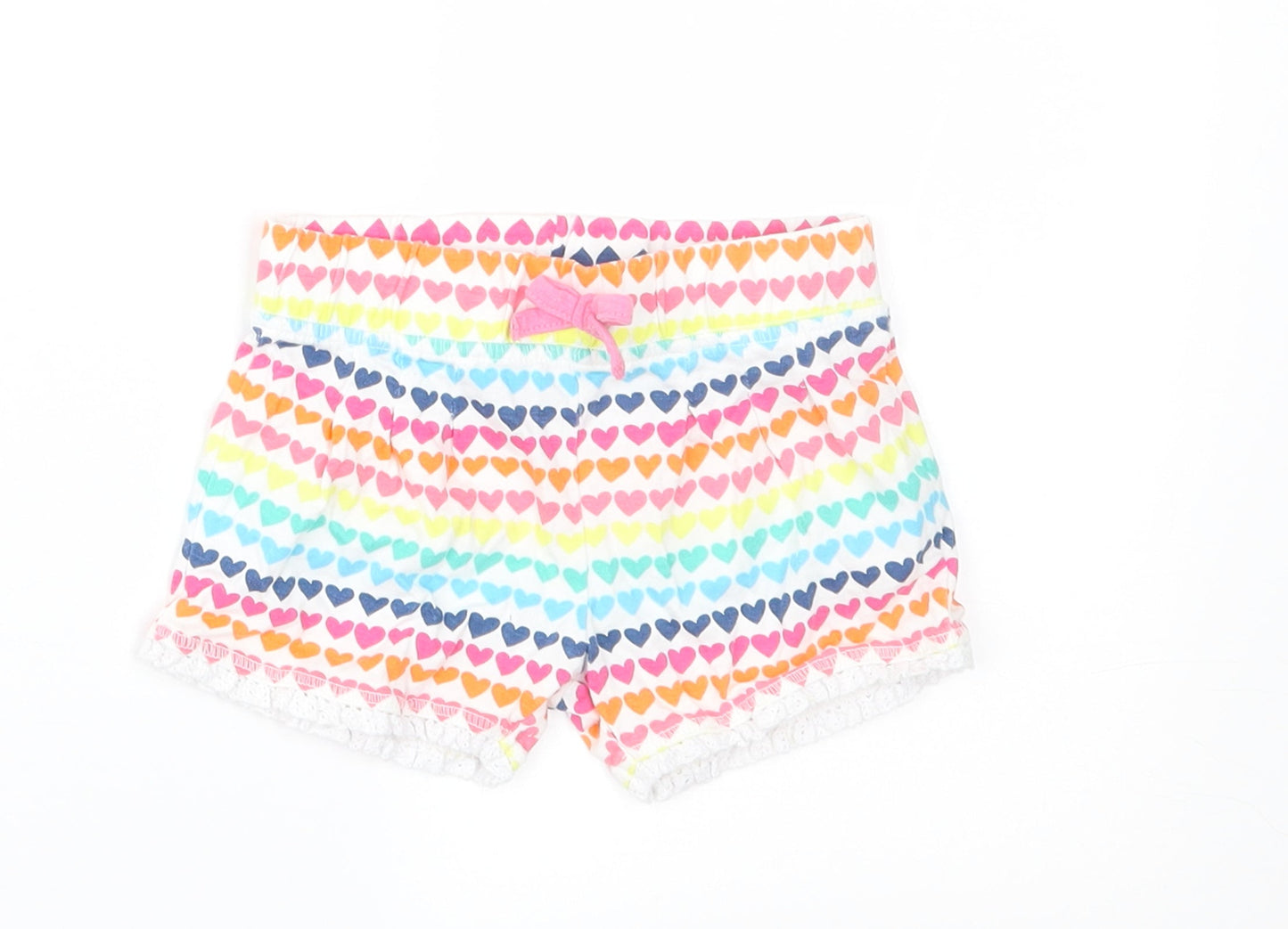 F&F Girls Multicoloured Geometric  Cropped Trousers Size 3-6 Months