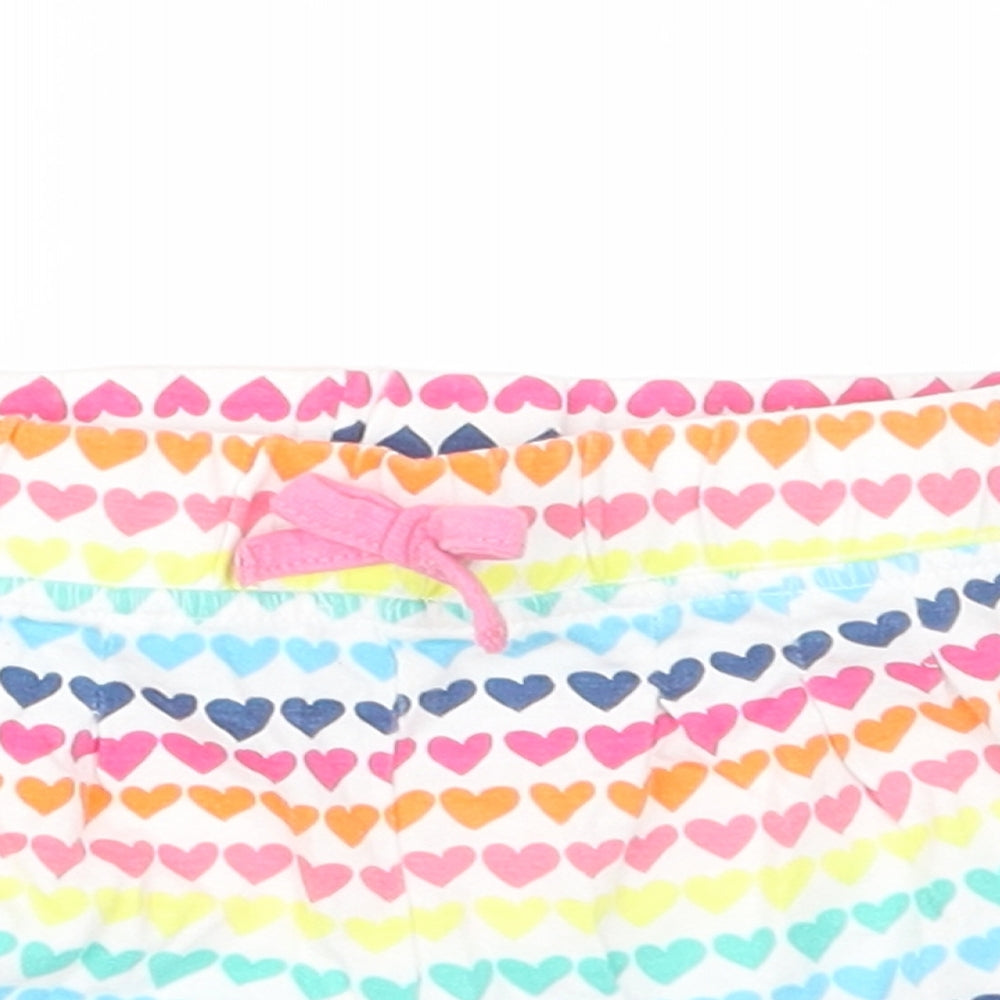 F&F Girls Multicoloured Geometric  Cropped Trousers Size 3-6 Months