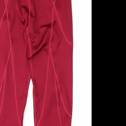 YAS Womens Pink   Compression Leggings Size S L28 in