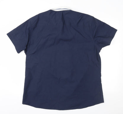 Mens UK Size XL New Look Blue  Button-Up Short Sleeve Casual Shirt