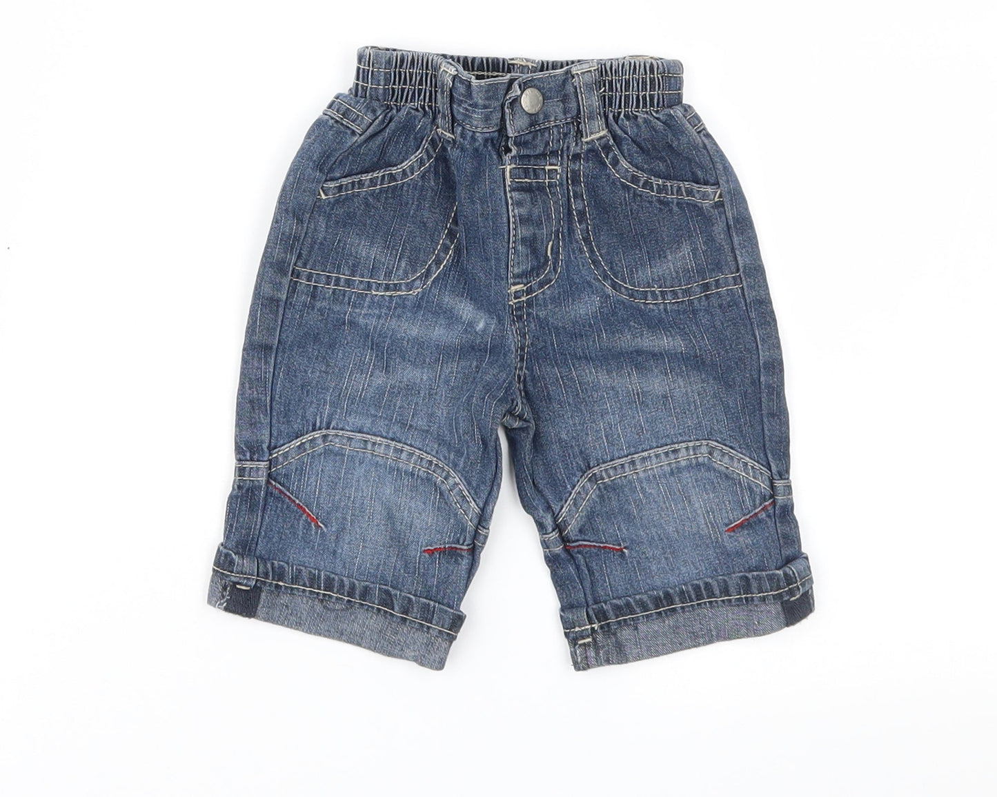 Adams Baby Blue  Denim Cargo Jeans Size 0-3 Months