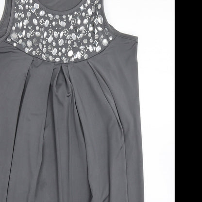 Womens UK Size S Club L Grey Basic Blouse