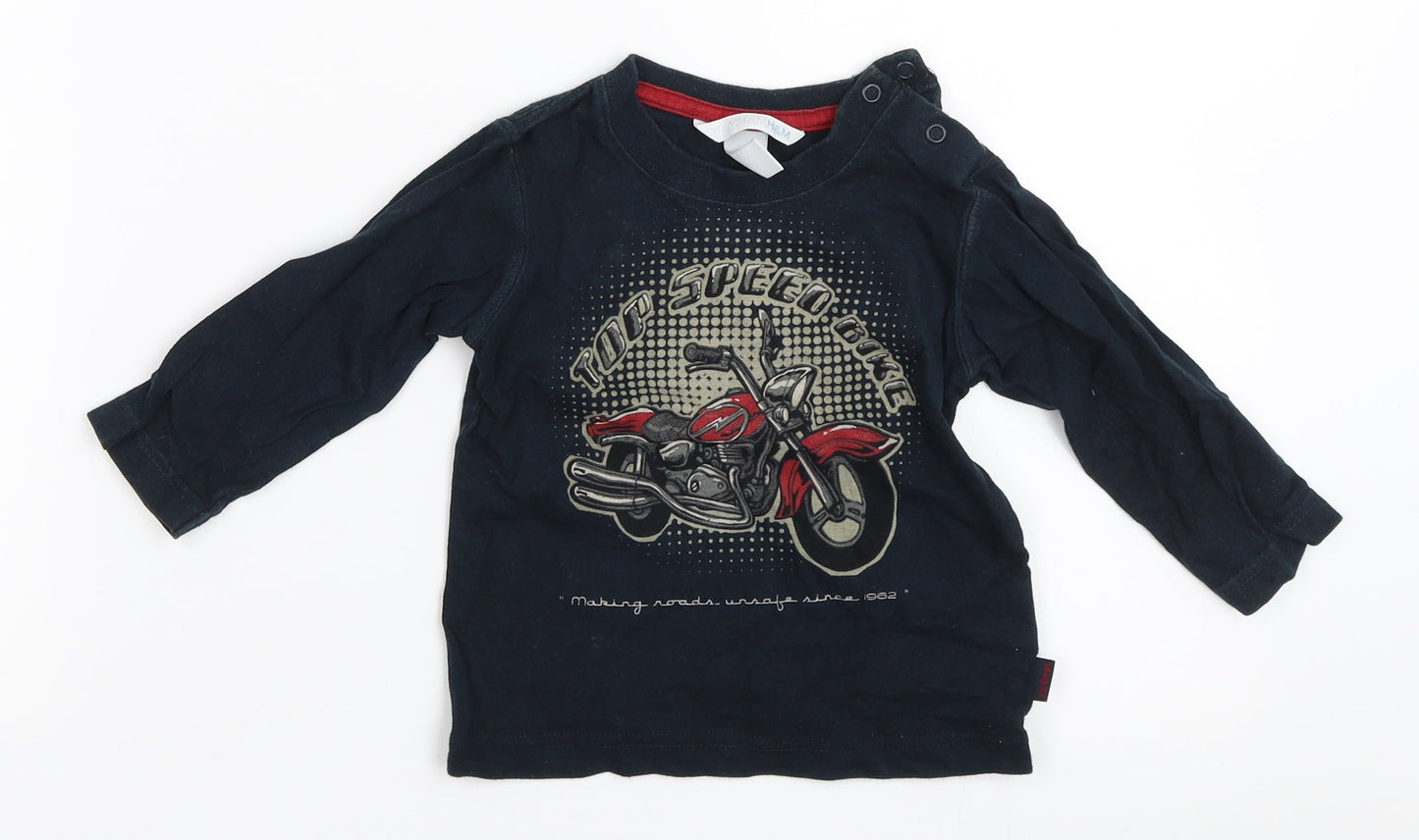H&M Boys Black   Basic T-Shirt Size 6-9 Months