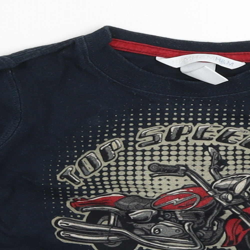 H&M Boys Black   Basic T-Shirt Size 6-9 Months