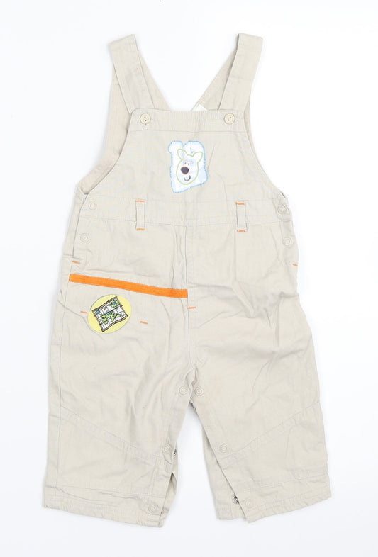 Early Days Boys Beige   Dungaree One-Piece Size 6-9 Months