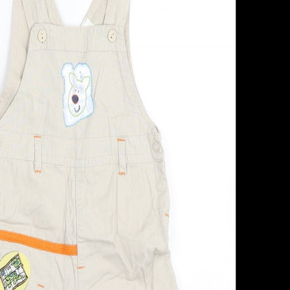 Earlydays Boys Beige   Dungaree One-Piece Size 6-9 Months
