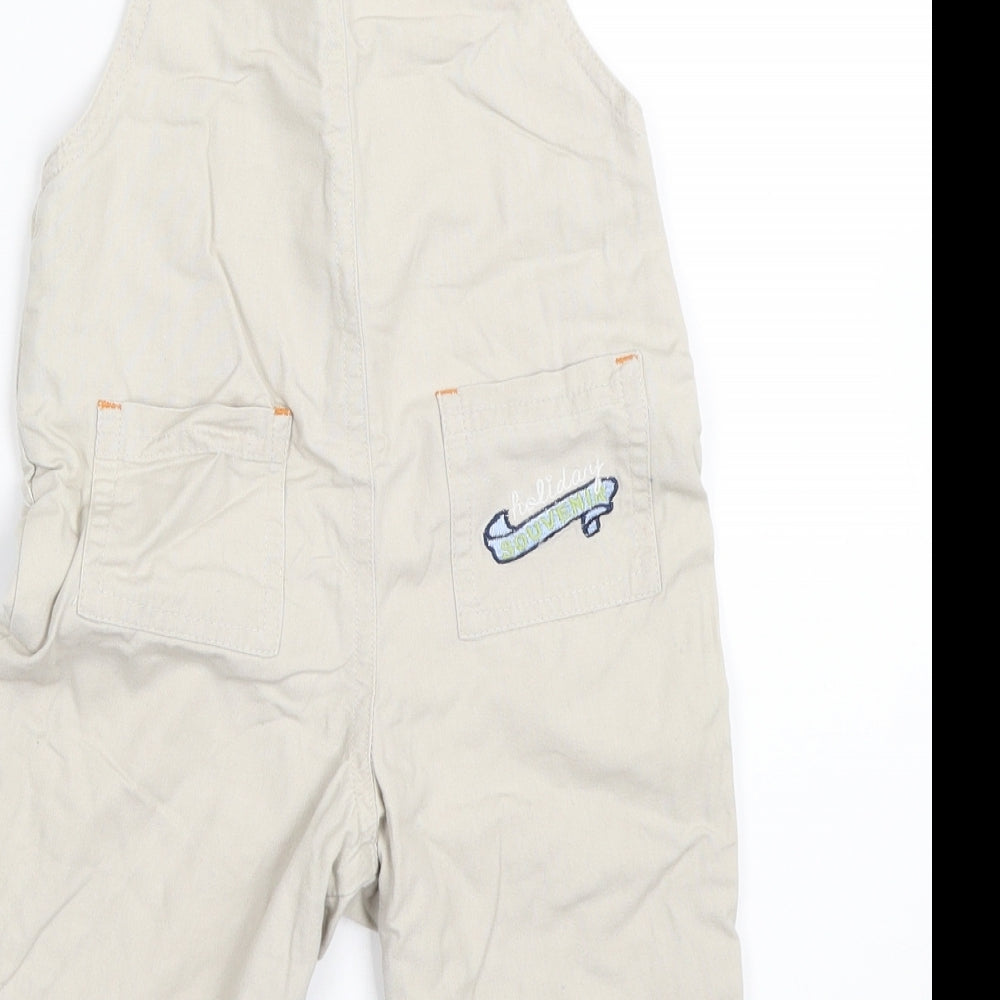Earlydays Boys Beige   Dungaree One-Piece Size 6-9 Months
