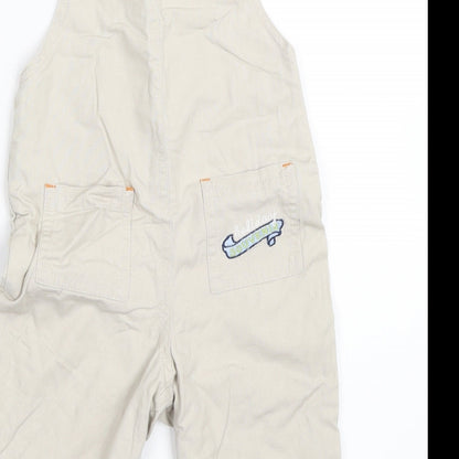 Earlydays Boys Beige   Dungaree One-Piece Size 6-9 Months