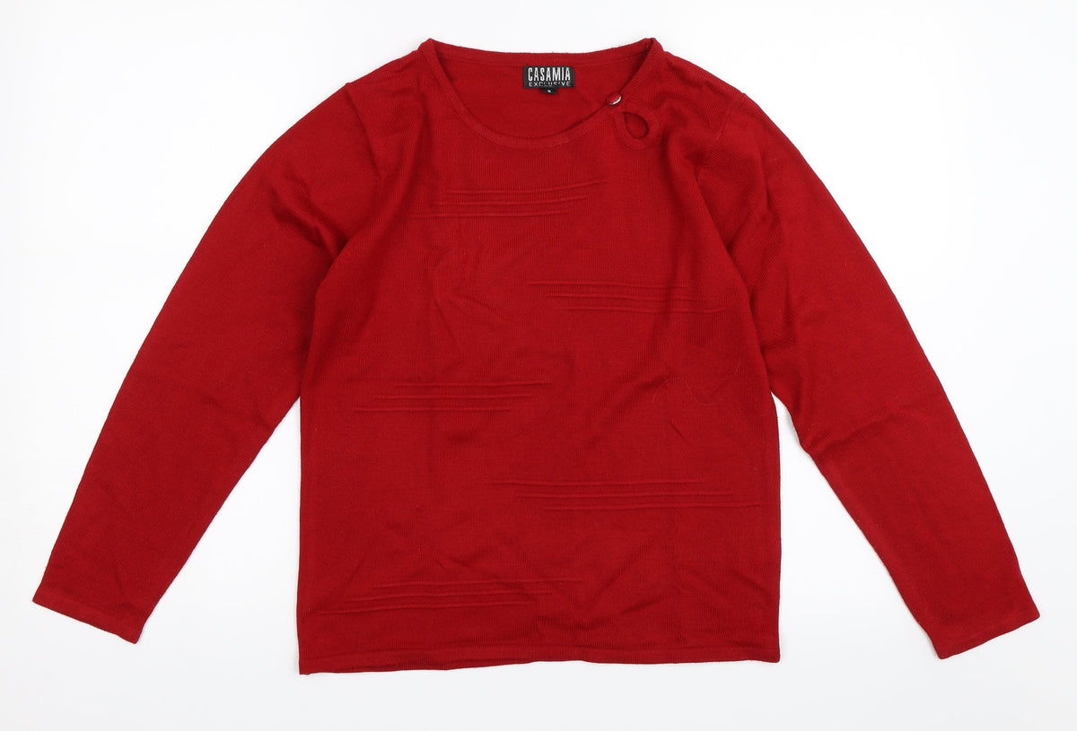 Casamia Womens Red Pullover Jumper Size S