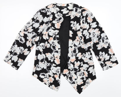 M&Co Womens Black Floral  Jacket  Size 10