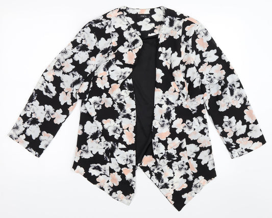 M&Co Womens Black Floral  Jacket  Size 10
