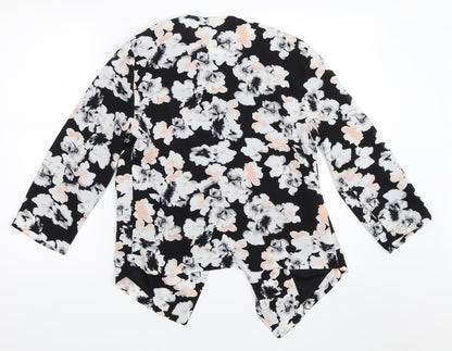 M&Co Womens Black Floral  Jacket  Size 10