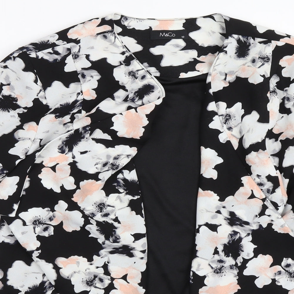 M&Co Womens Black Floral  Jacket  Size 10