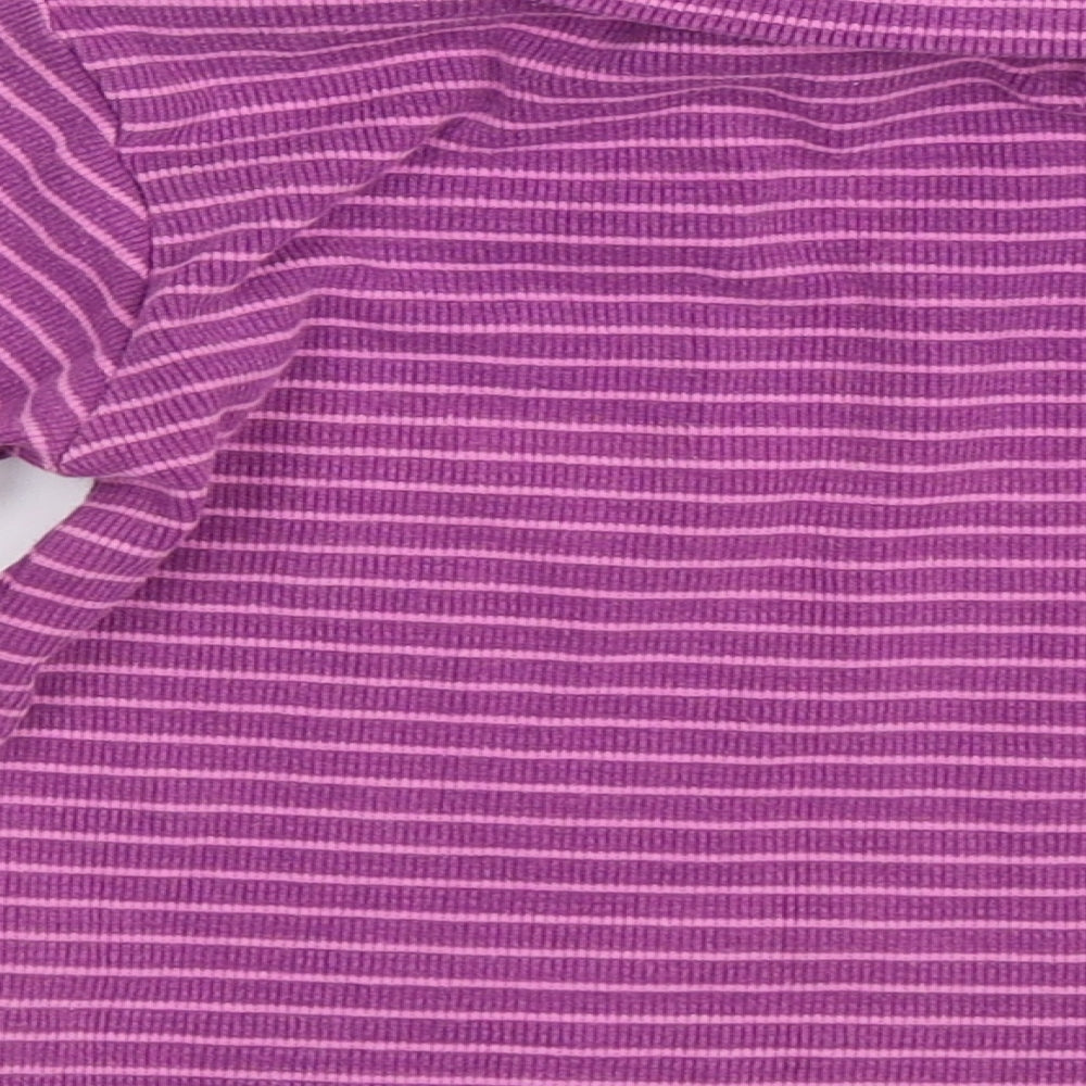 JoJo Maman Bébé Girls Purple Striped  Pullover Jumper Size 18-24 Months