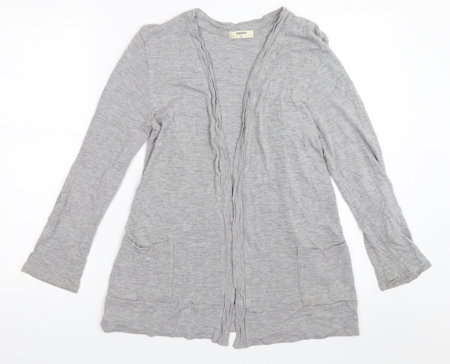 Papaya Womens Grey   Cardigan Jumper Size 16