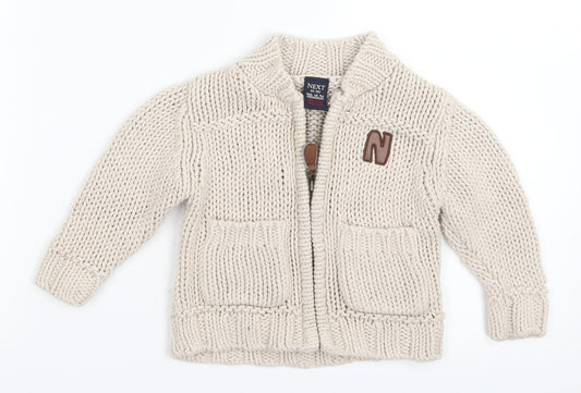 NEXT Boys Beige   Full Zip Jumper Size 6-9 Months