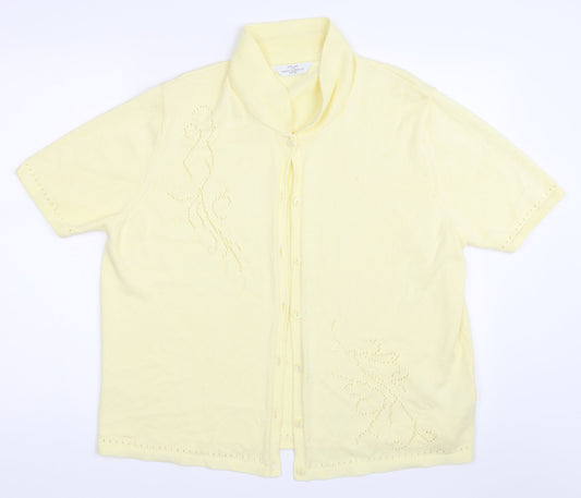 Marks and Spencer Womens Yellow   Cardigan Jumper Size 20