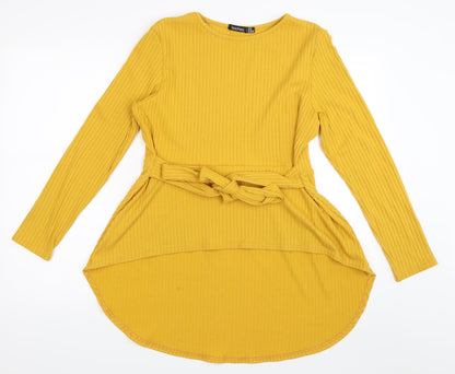 Boohoo Womens Yellow   Basic T-Shirt Size 14