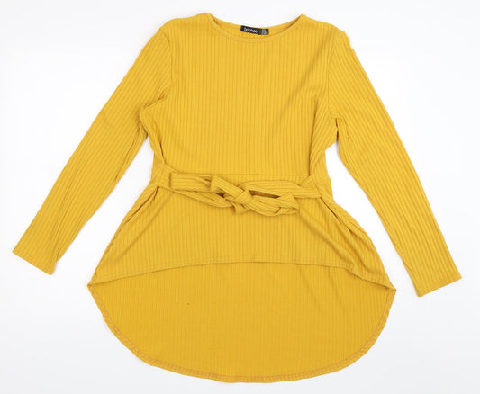 Boohoo Womens Yellow   Basic T-Shirt Size 14